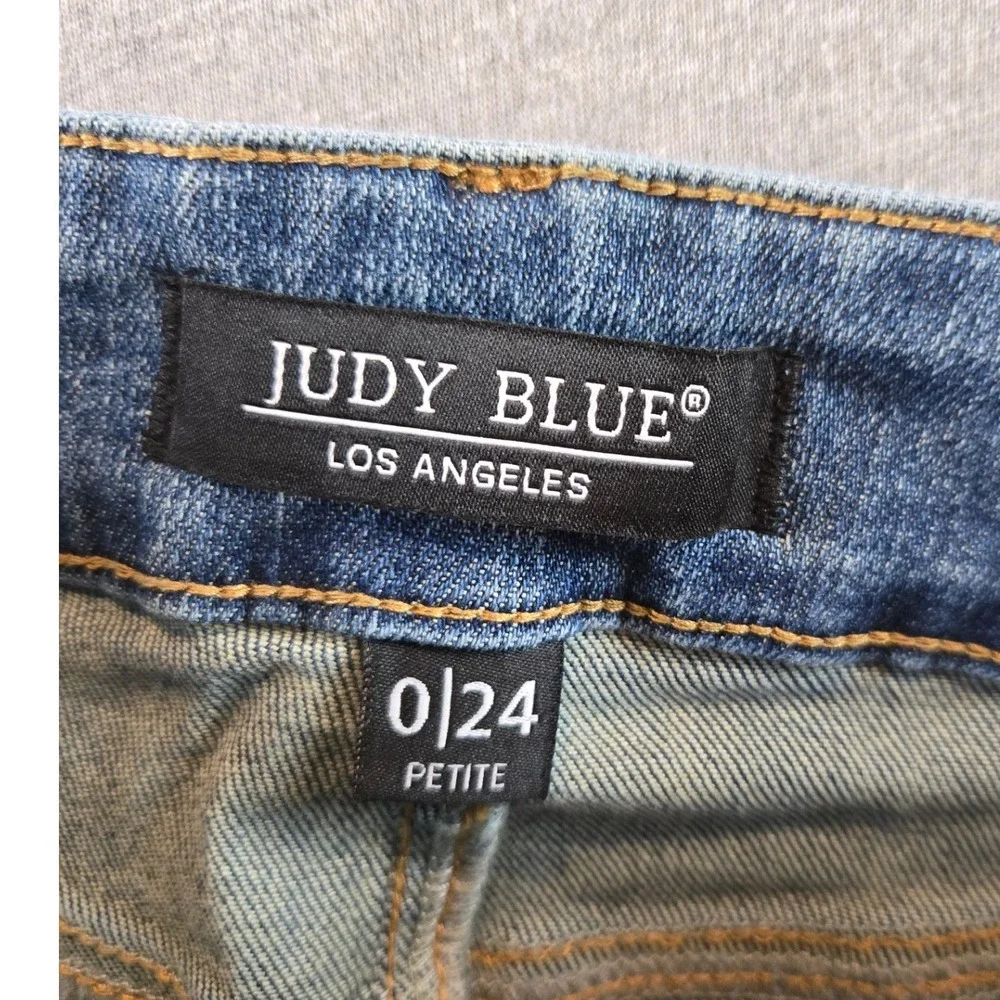 Judy Blue Flare Jeans Womens‎ 0/24 Petite Medium Wash High Rise JB881018 MD-PT